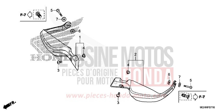 PROTEGE-DOIGTS von VFR1200X "Crosstourer" DCT CANDY PROMINENCE RED (R342B) von 2017